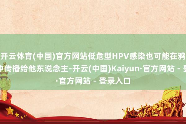 开云体育(中国)官方网站低危型HPV感染也可能在鸦雀无声中传播给他东说念主-开云(中国)Kaiyun·官方网站 - 登录入口