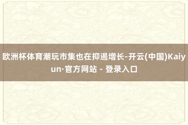 欧洲杯体育潮玩市集也在抑遏增长-开云(中国)Kaiyun·官方网站 - 登录入口