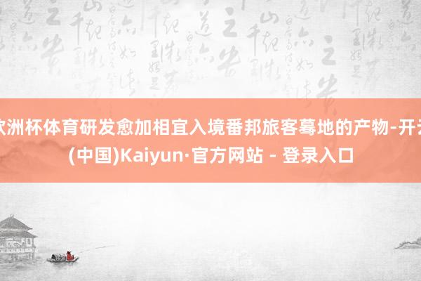 欧洲杯体育研发愈加相宜入境番邦旅客蓦地的产物-开云(中国)Kaiyun·官方网站 - 登录入口