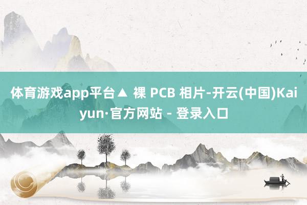体育游戏app平台▲ 裸 PCB 相片-开云(中国)Kaiyun·官方网站 - 登录入口