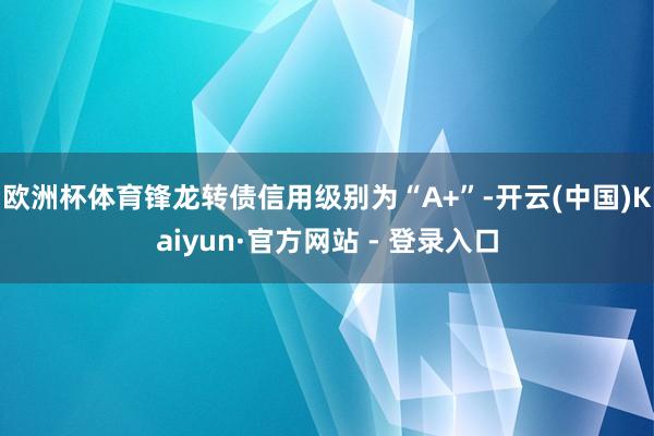 欧洲杯体育锋龙转债信用级别为“A+”-开云(中国)Kaiyun·官方网站 - 登录入口