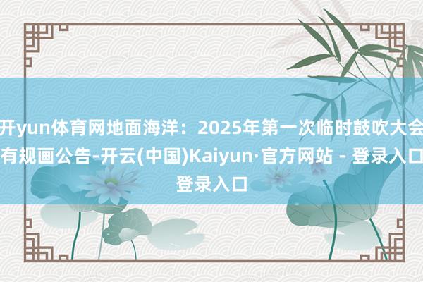 开yun体育网地面海洋：2025年第一次临时鼓吹大会有规画公告-开云(中国)Kaiyun·官方网站 - 登录入口