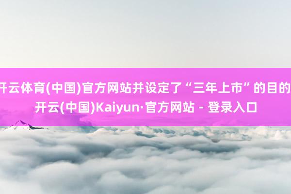 开云体育(中国)官方网站并设定了“三年上市”的目的-开云(中国)Kaiyun·官方网站 - 登录入口