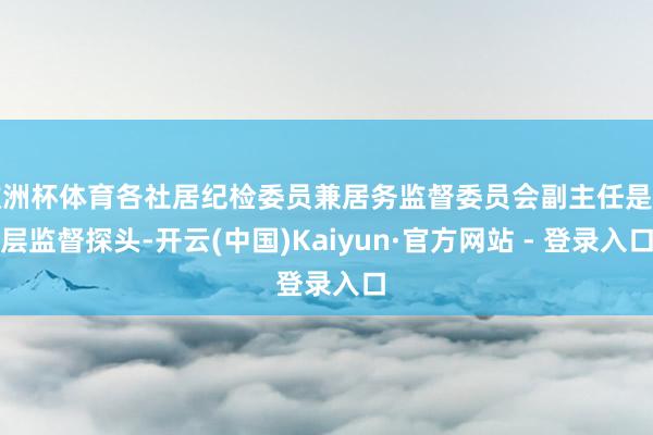 欧洲杯体育各社居纪检委员兼居务监督委员会副主任是下层监督探头-开云(中国)Kaiyun·官方网站 - 登录入口