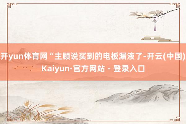 开yun体育网“主顾说买到的电板漏液了-开云(中国)Kaiyun·官方网站 - 登录入口