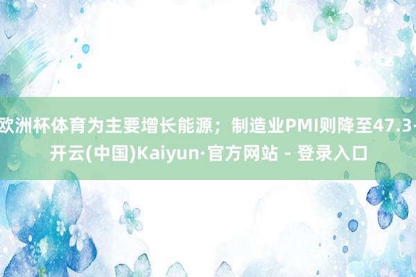 欧洲杯体育为主要增长能源；制造业PMI则降至47.3-开云(中国)Kaiyun·官方网站 - 登录入口