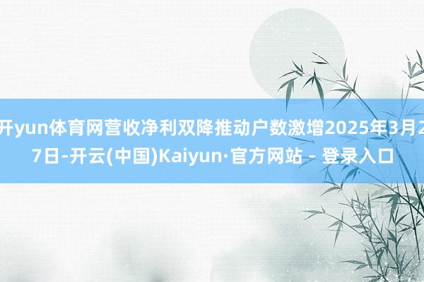 开yun体育网营收净利双降推动户数激增2025年3月27日-开云(中国)Kaiyun·官方网站 - 登录入口