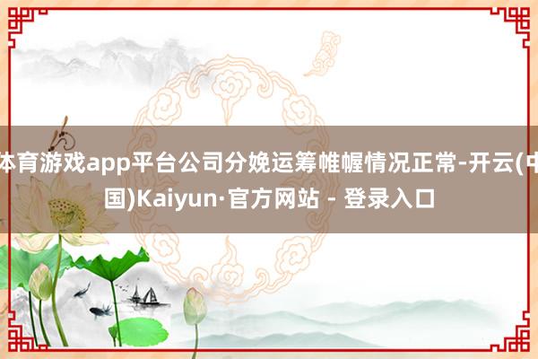 体育游戏app平台公司分娩运筹帷幄情况正常-开云(中国)Kaiyun·官方网站 - 登录入口