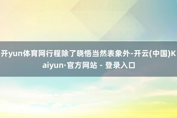 开yun体育网行程除了晓悟当然表象外-开云(中国)Kaiyun·官方网站 - 登录入口