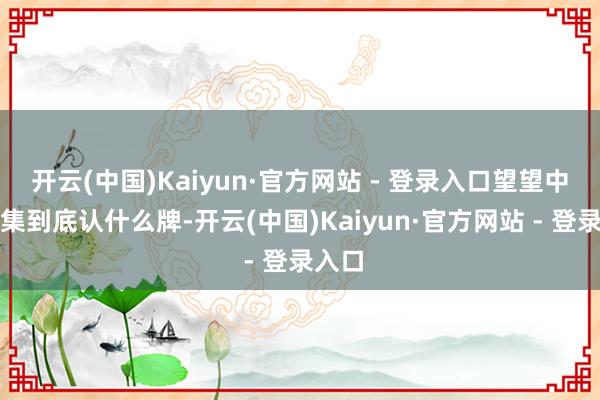 开云(中国)Kaiyun·官方网站 - 登录入口望望中国市集到底认什么牌-开云(中国)Kaiyun·官方网站 - 登录入口