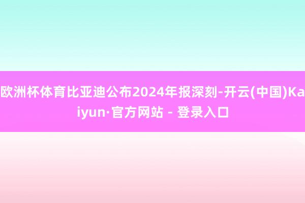 欧洲杯体育比亚迪公布2024年报深刻-开云(中国)Kaiyun·官方网站 - 登录入口