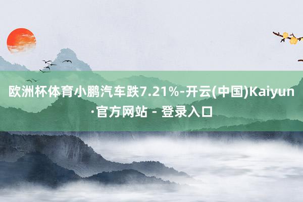 欧洲杯体育小鹏汽车跌7.21%-开云(中国)Kaiyun·官方网站 - 登录入口