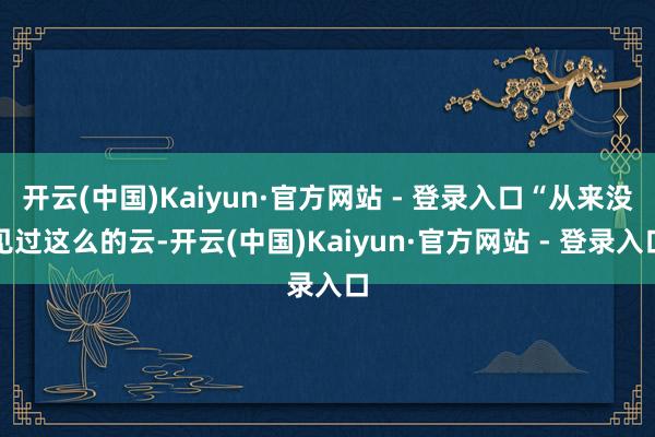 开云(中国)Kaiyun·官方网站 - 登录入口“从来没见过这么的云-开云(中国)Kaiyun·官方网站 - 登录入口
