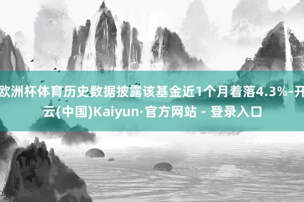 欧洲杯体育历史数据披露该基金近1个月着落4.3%-开云(中国)Kaiyun·官方网站 - 登录入口