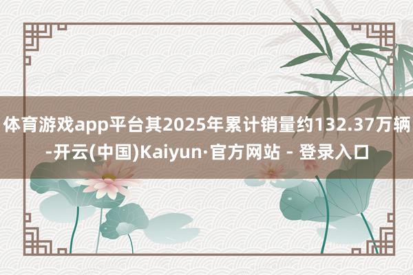 体育游戏app平台其2025年累计销量约132.37万辆-开云(中国)Kaiyun·官方网站 - 登录入口