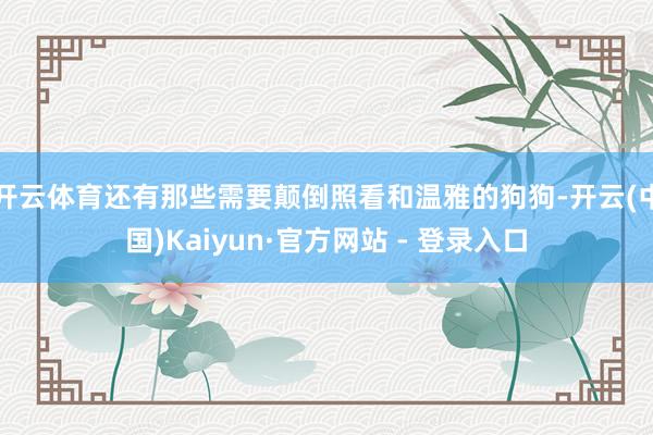 开云体育还有那些需要颠倒照看和温雅的狗狗-开云(中国)Kaiyun·官方网站 - 登录入口