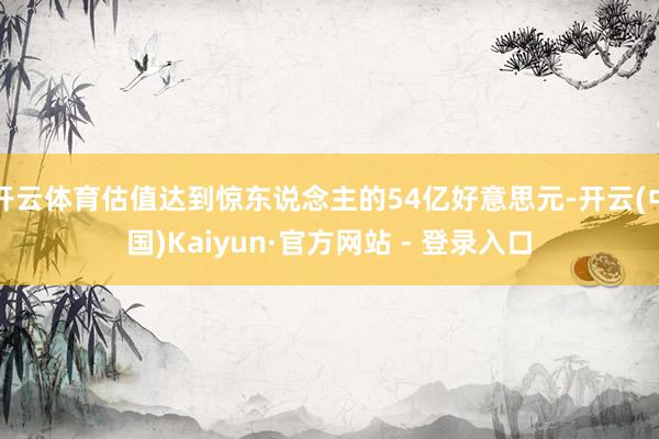 开云体育估值达到惊东说念主的54亿好意思元-开云(中国)Kaiyun·官方网站 - 登录入口