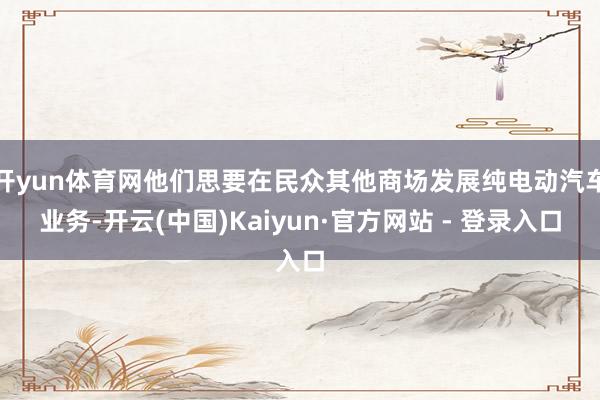 开yun体育网他们思要在民众其他商场发展纯电动汽车业务-开云(中国)Kaiyun·官方网站 - 登录入口